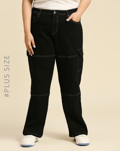 Black Cargo Jeans Women - Buy Black Cargo Jeans Women online in India
