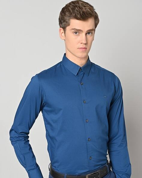 MUFTI Men Slim Fit Shirt with Spread Collar