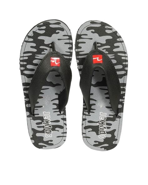 Men Printed Thong Strap Flip Flops