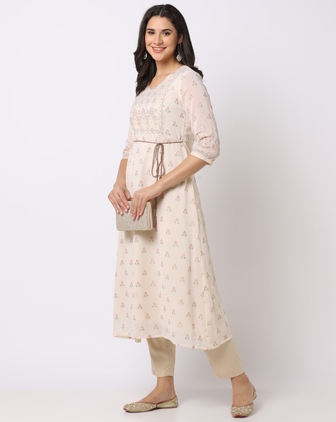 Ecru Beige Kurtas for Women by AVAASA MIX N' MATCH Online | Ajio.com