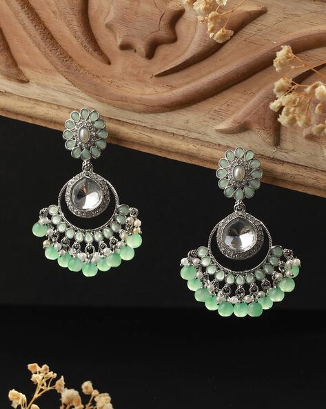 Earring with Teal Blue Stone at Rs 99/pair | Stone Earring in New Delhi |  ID: 15347802048