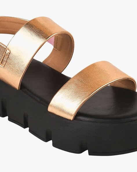 Buy Rose Gold Heeled Sandals for Women by CERIZ Online | Ajio.com