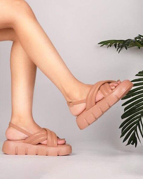 Buy Nude Heeled Sandals for Women by Everqupid Online Ajio