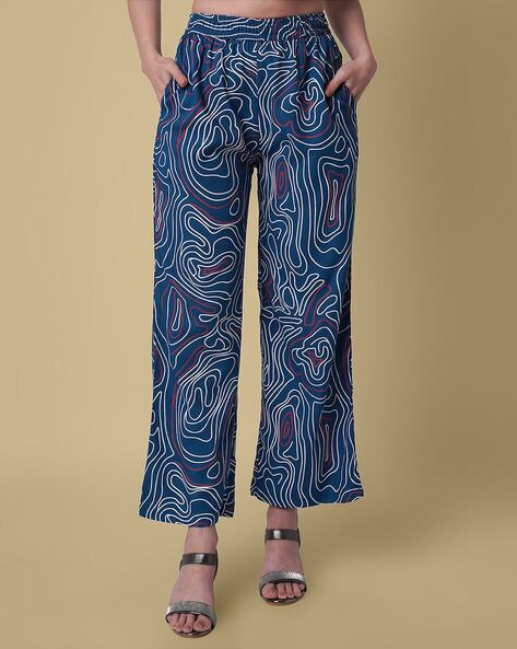 Blue Tile Print Trousers – Ro&Zo