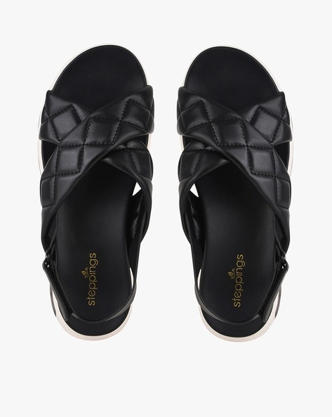 Buy Black Flat Sandals for Women by Steppings Online