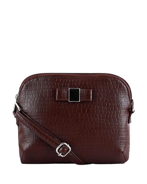 toteteca Croc-Embossed Sling Bag with Adjustable Strap