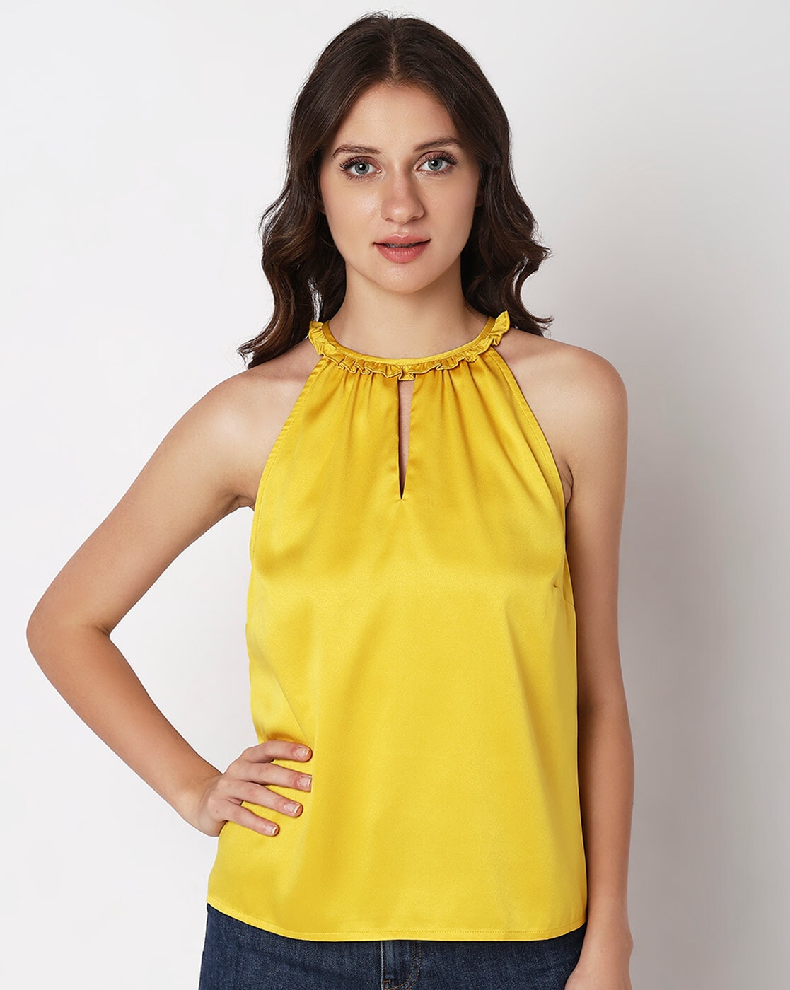 Yellow store sleeveless top