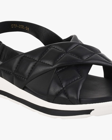 Buy Black Flat Sandals for Women by Steppings Online