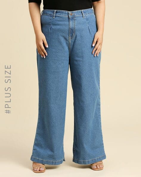 Plus Size High-Rise Wide-Leg Jeans