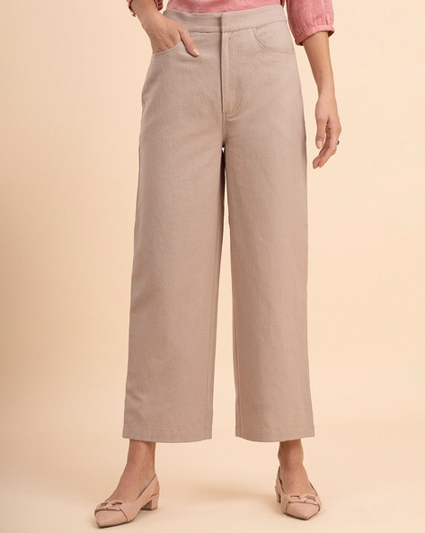 Buy Beige Trousers & Pants for Women by Fable Street Online