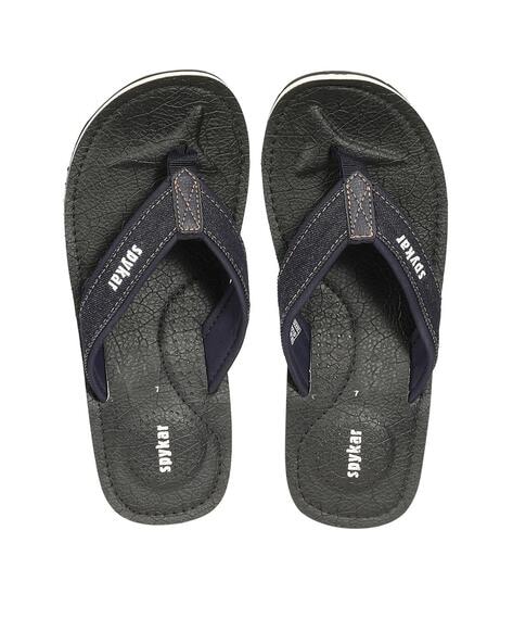 Men Logo Print Thong Strap Flip Flops