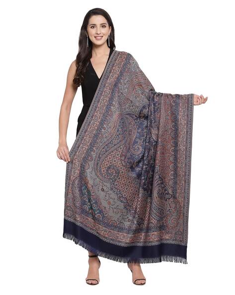 Paisley Print Shawl with Tassels Price in India