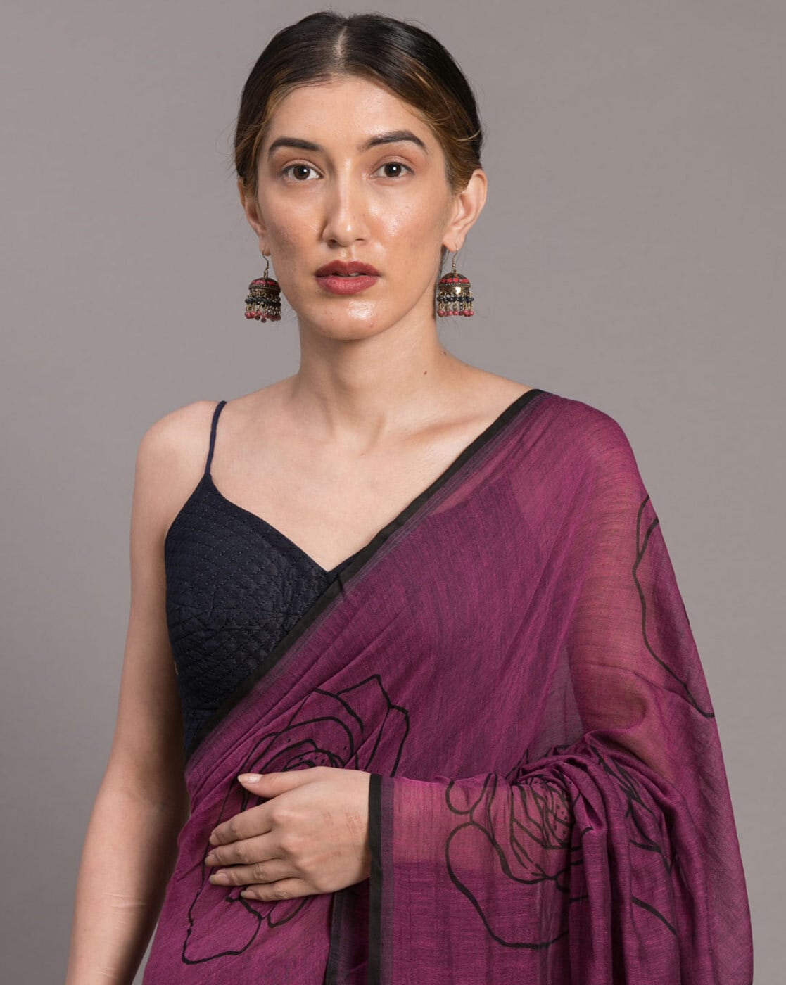 Festive Beetroot Azalea Bandhani Saree Embroidered In Muslin | Saree,  Bandhani saree, Embroidered