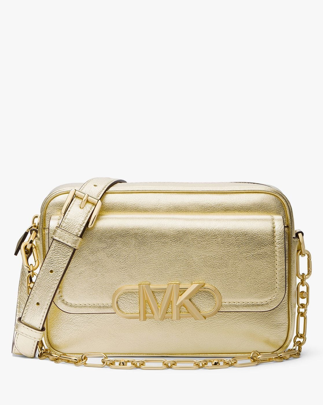 Buy Michael Kors Parker Medium Metallic Leather Crossbody Bag 