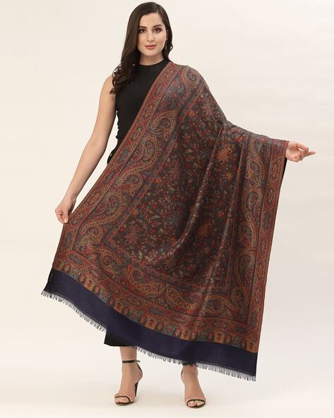 Paisley Print Shawl with Tassels Price in India