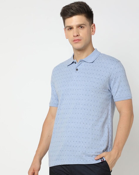 All-Over Print Slim Fit Polo T-Shirt