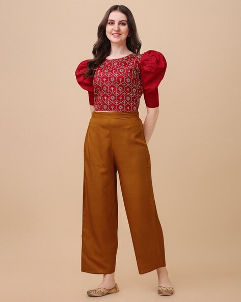 Women's Shape Red Fringe Bandeau Crop Top - Size 14