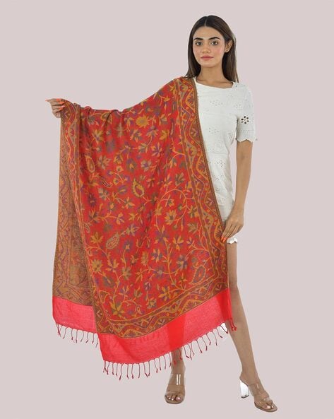 Printed Shawl with Tassels Price in India