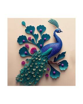 Peacock Print Wall Art Painting