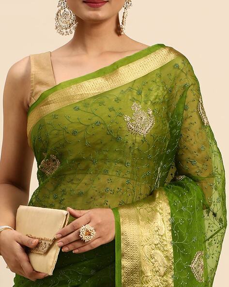 Vichitra Silk Designer Saree In Mehendi Green Colour - SR4690290