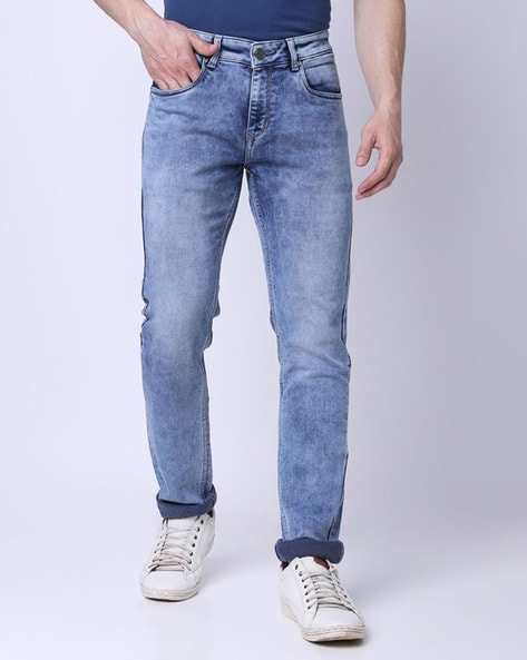 Oxemberg Mid-Washed Straight Jeans