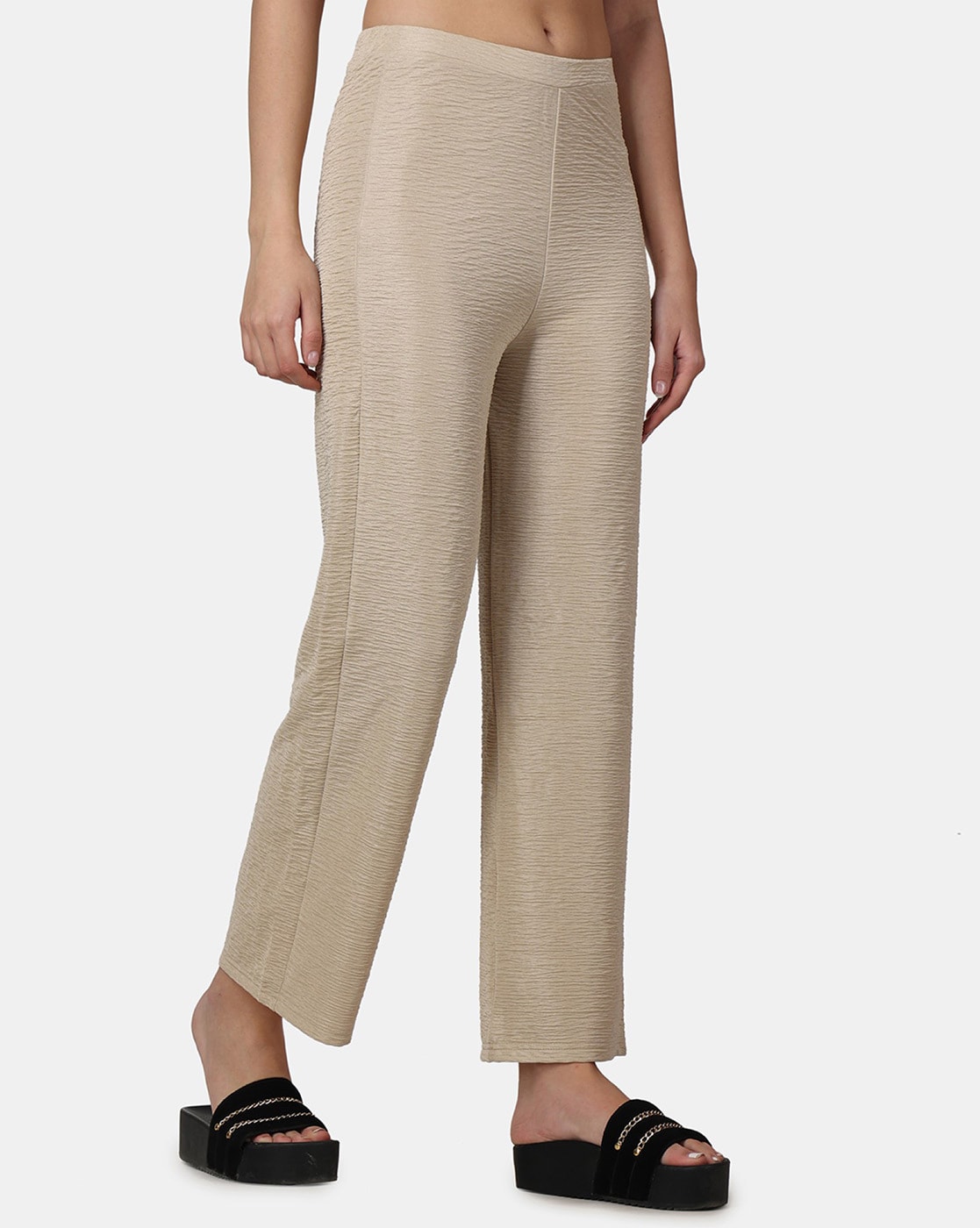 Buy Beige Trousers & Pants for Women by POPWINGS Online