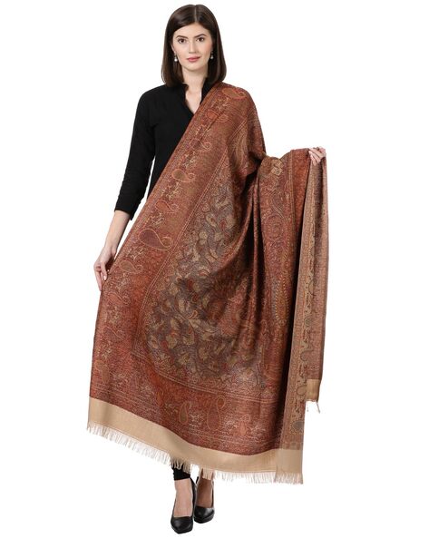 Paisley Print Shawl with Tassels Price in India