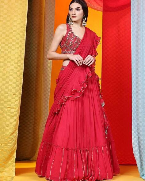 Wedding wear Full Flare lehenga choli ( 100% primium Quality) With Cancan  and Canvas at Rs 1589 in Surat