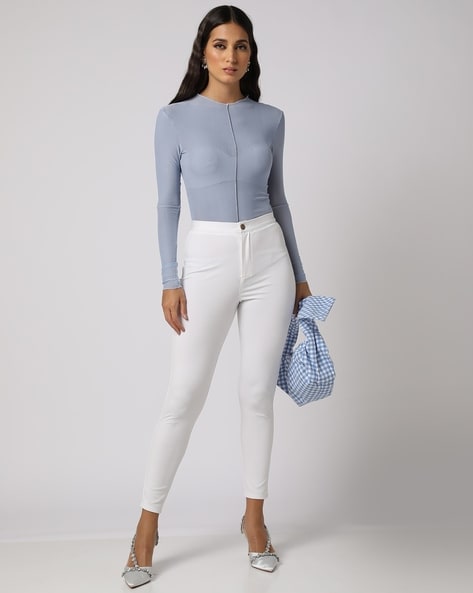 Buy White Trousers & Pants for Women by Encrustd Online