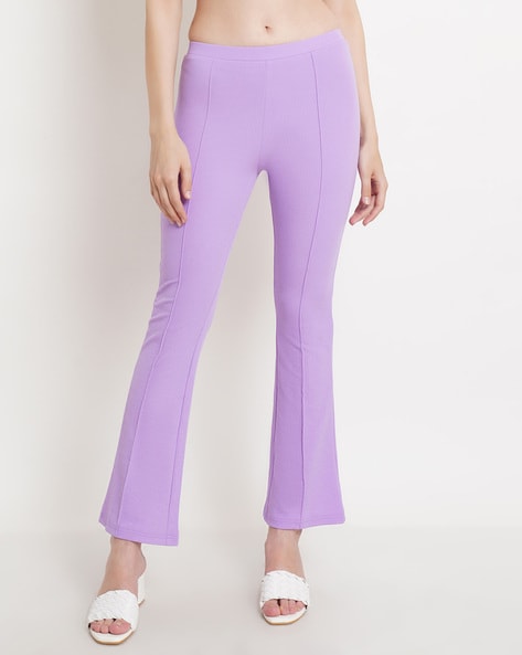 Purple Flare Pants for Women