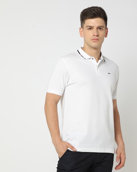 Regular Fit Polo T-Shirt with Metal Logo