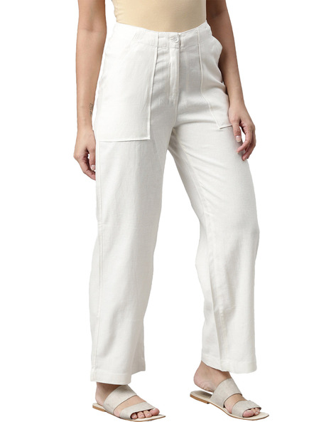 Go Colors Ethnic Bottoms : Go Colors White Casual Pants Online | Nykaa  Fashion