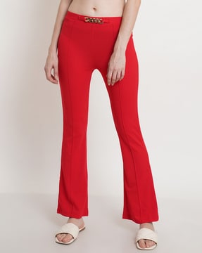 Buy LAASA Sports High-Waisted Palazzo Loose Fit Wide Leg Palazzo