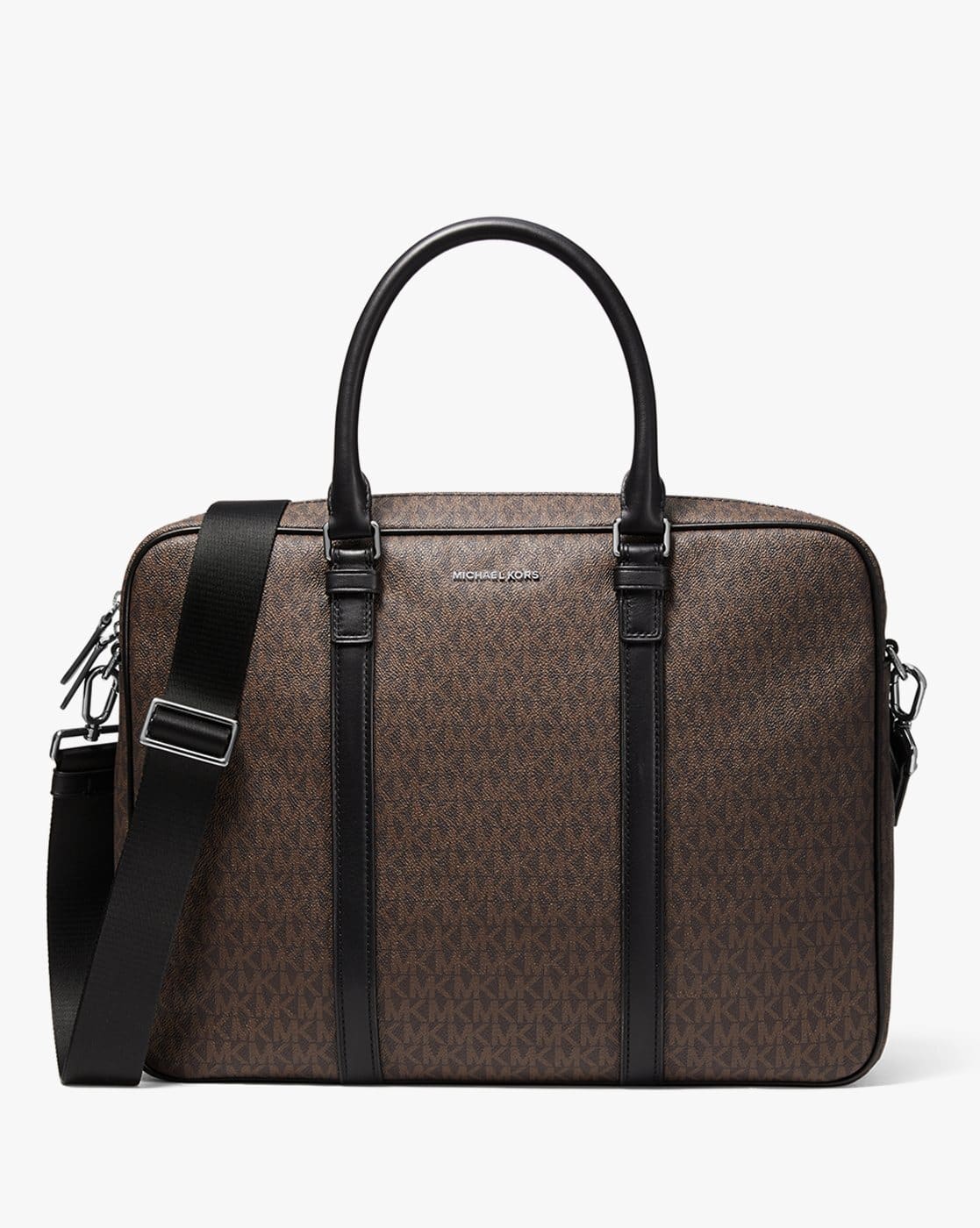 Buy Michael Kors Hudson Logo & Leather Briefcase | Brown Color Men