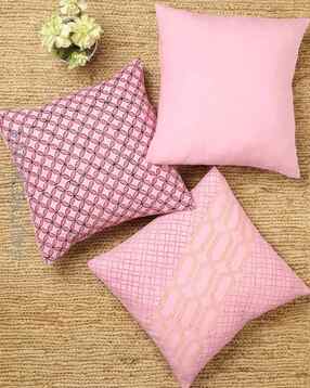 Set of 3 Handblock Printed Cushion Covers 16" x 16"