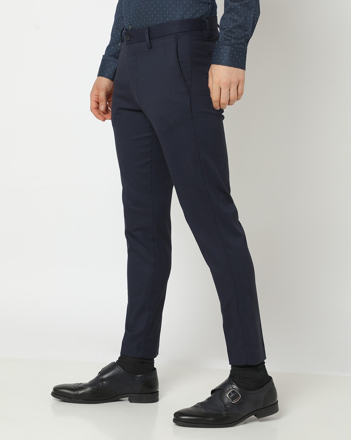 TOMMY HILFIGER Slim Fit Men Dark Blue Trousers - Buy TOMMY HILFIGER Slim  Fit Men Dark Blue Trousers Online at Best Prices in India | Flipkart.com