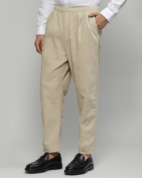 Pleated Cotton Linen Trouser Stone – Gabucci