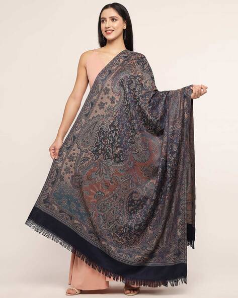 Paisley Print Shawl with Tassels Price in India