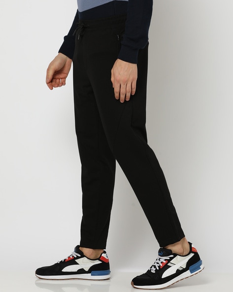 Men Reflective Print Straight Track Pants