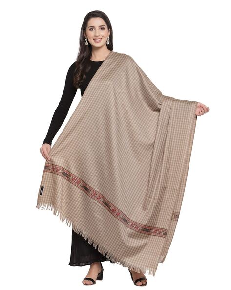 Checked Shawl with Tassels Price in India