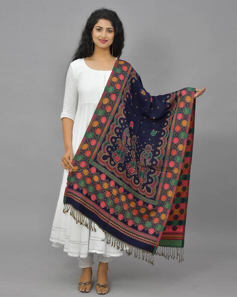 Printed Shawl with Tassels Price in India