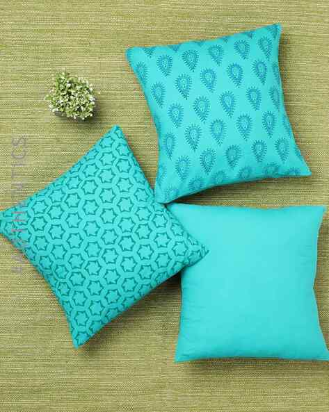 Indie Picks Set of 3 Hand-Block Print Cushion Covers 16" x 16"