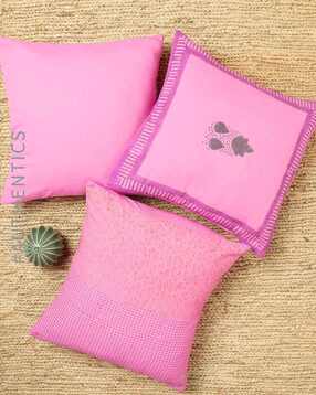 Set of 3 Handblock Print Cushion Covers 16" x 16"