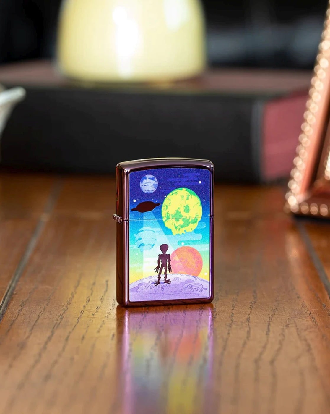 Alien Worlds Windproof Pocket Lighter