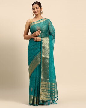 Buy Turquoise Blue Sarees for Women by INDIAN WOMEN Online