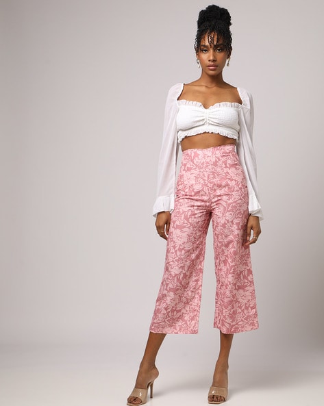 Pink Wide Leg Trousers | Goddiva