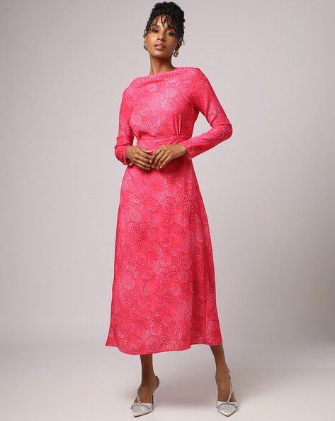 Encrustd Floral Print A-Line Dress