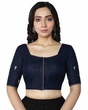 rene Front-Open Blouse with Embroidered Accent-picture-1