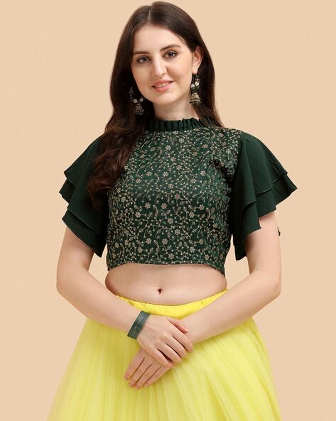 20+ Crop Top Lehenga Designs You Never Knew About | Lehenga designs, Party  wear lehenga, Simple lehenga