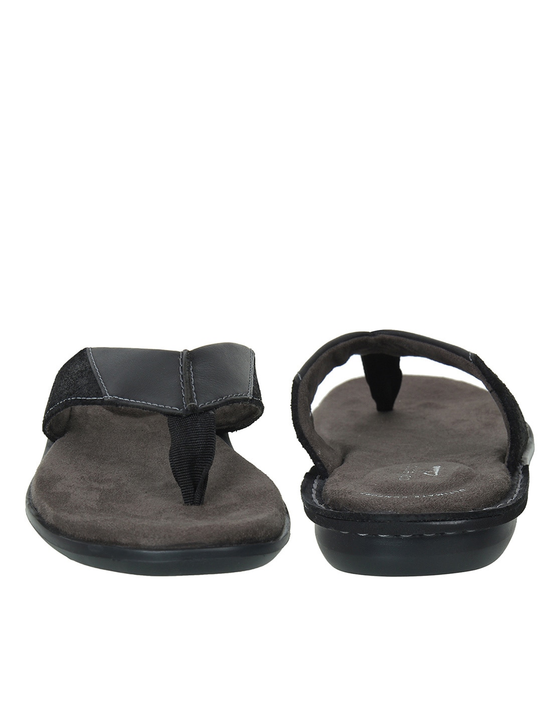 Clarks black patent online flip flops